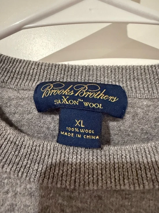 Brooks Brothers Gray Wool Crewneck Sweater - Picture 2 of 3